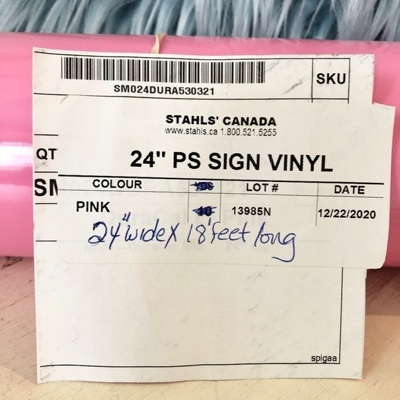 Permanent, Vinyl Roll, Pink, Sign Vinyl, Large, 24 Inches Wide x 18 Feet Long - Picture 5 of 7